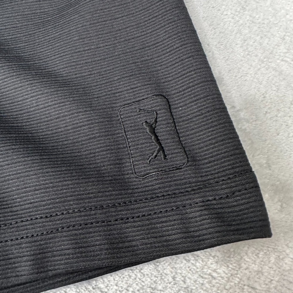 PGA Tour Golf Polo Shirt Mens S Black Fitted‎ Short Sleeve - Picture 3 of 8